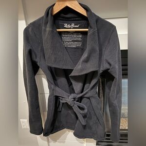 Lucky Brand Black Women's over shacket size Large tie in the front see measure